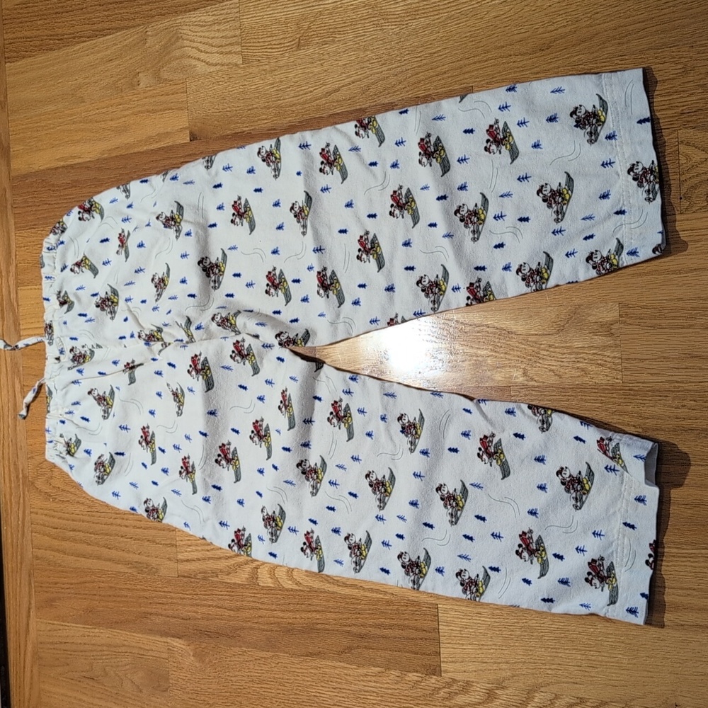 Hanna Anderson Mickey Mouse Holiday Pajama 100% Cotton Flannel Set Size XXS - Picture 14 of 14